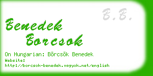benedek borcsok business card